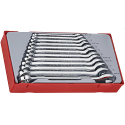 Klucze płasko oczkowe w zestawie Teng Tools