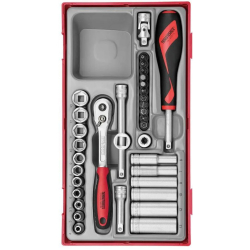 Zestawy kluczy nasadowych chwyt 1/4" 35el